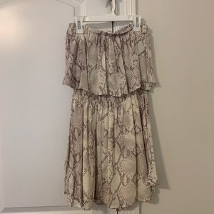 Strapless snake skin dress